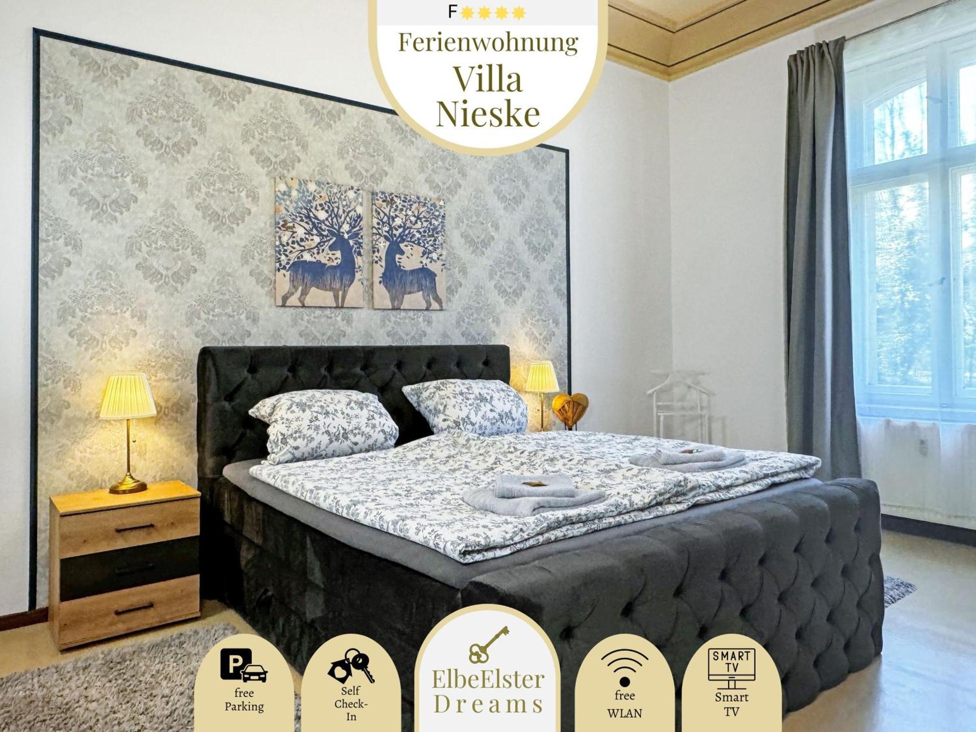 Ferienwohnung Villa Nieske - Jugendstil Denkmal, Free Wlan & Parken, Self Check-In, Smart-Tv Herzberg  Экстерьер фото